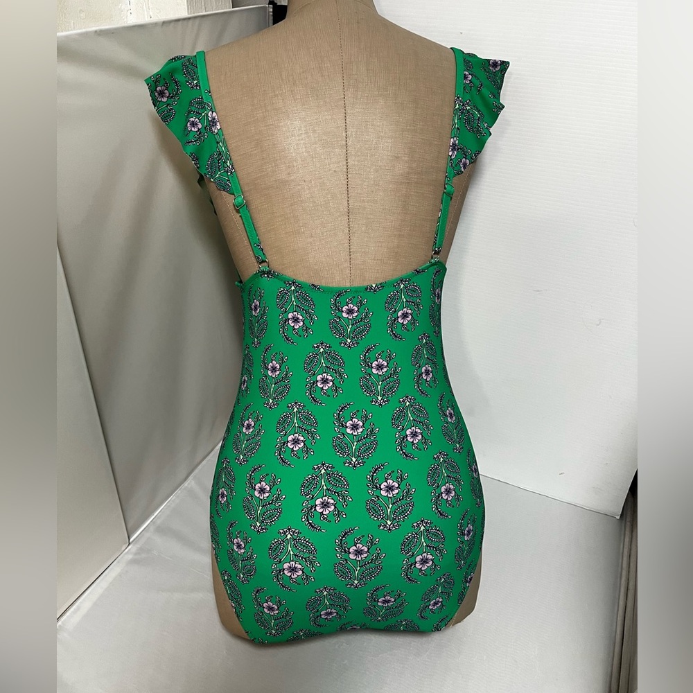 J. Crew Green and Purple Floral Swimsuit - Picture 8 of 8